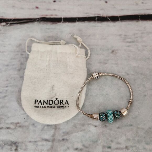 Pandora Momements Bracelet and 3 Beads - Picture 2 of 3